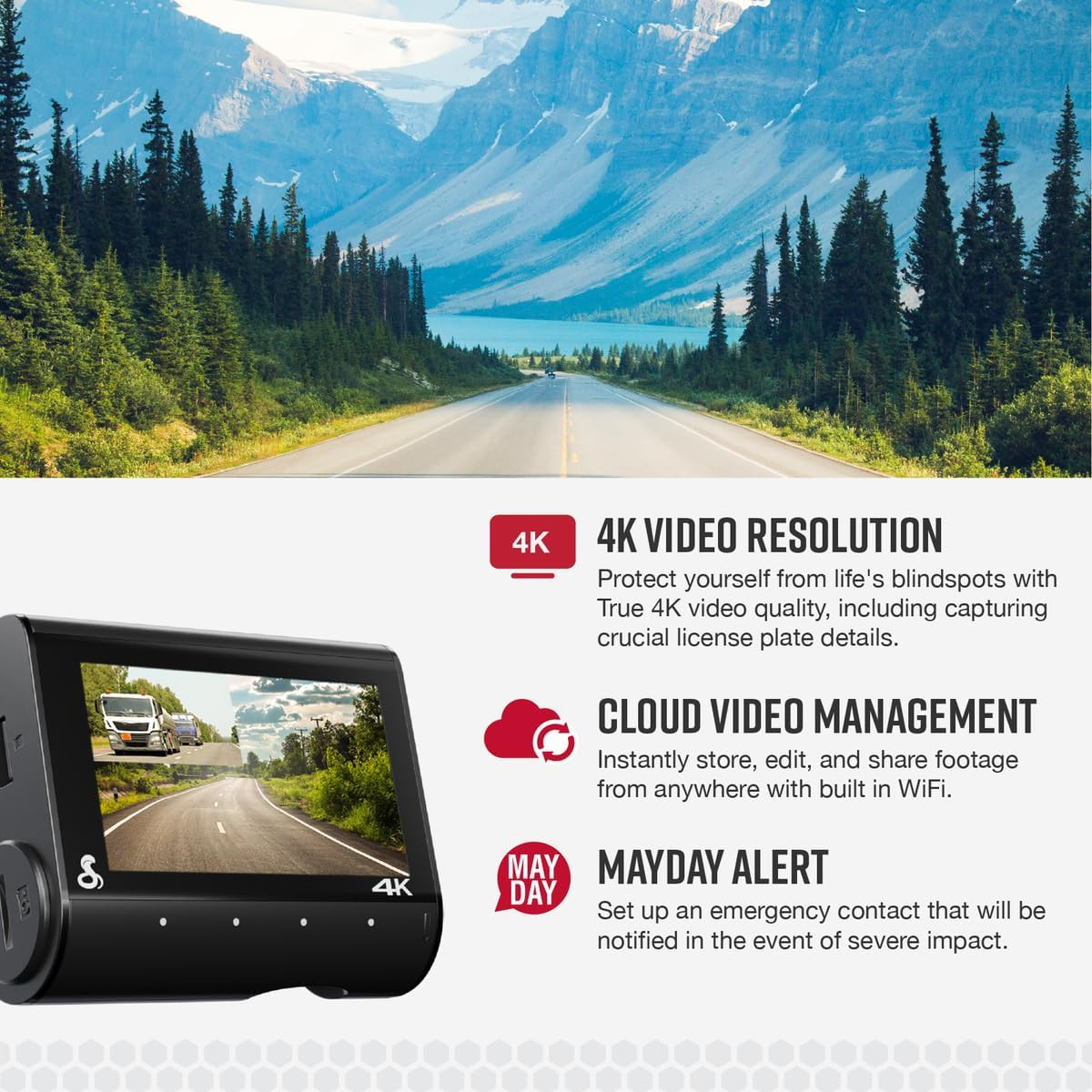 SC 250R Smart Dash Cam + 2.5A Micro USB Adapter Hardwire Kit