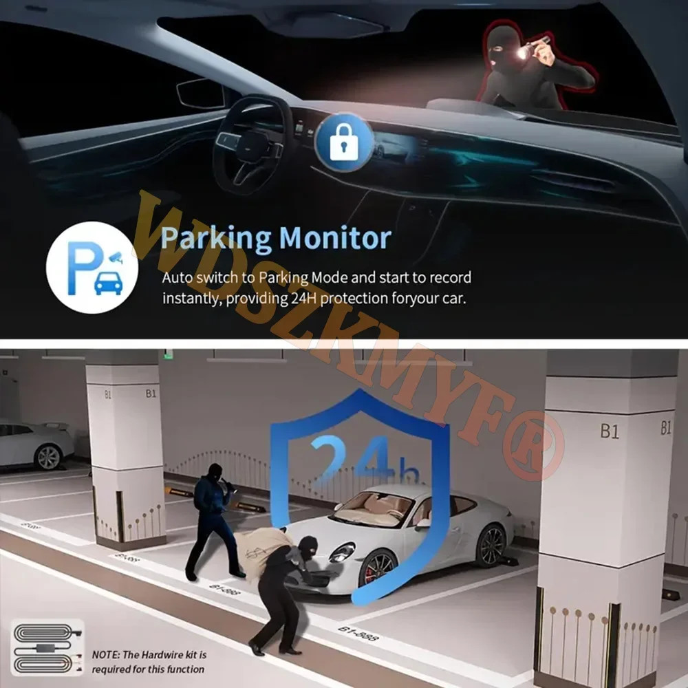 4K Quad Lens Car Camera WIFI Dashcam 360° Coverage Car DVR 24H Parking Monitor