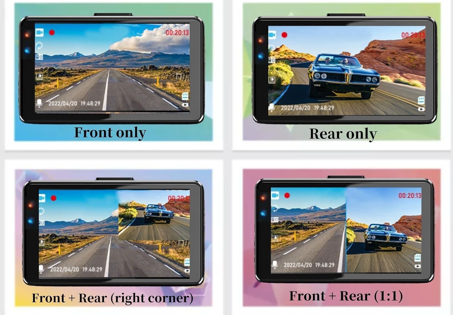 Compact 1080P Dash Cam with Dual Cameras & Loop Recording for Every Journey