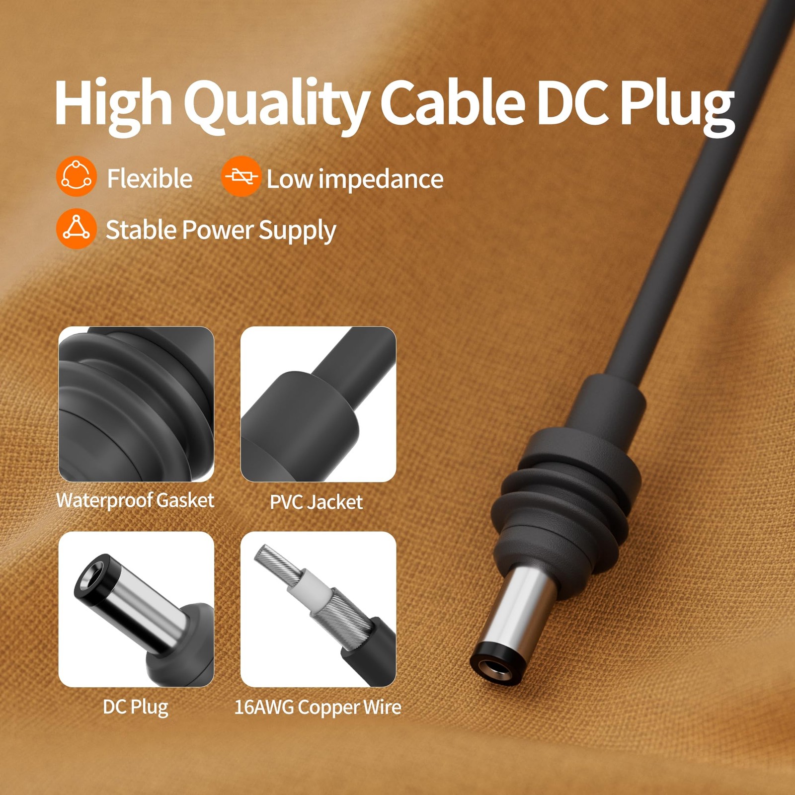 Starlink Mini 12V Car Adapter 10FT Heavy Duty 16AWG Waterproof Cable