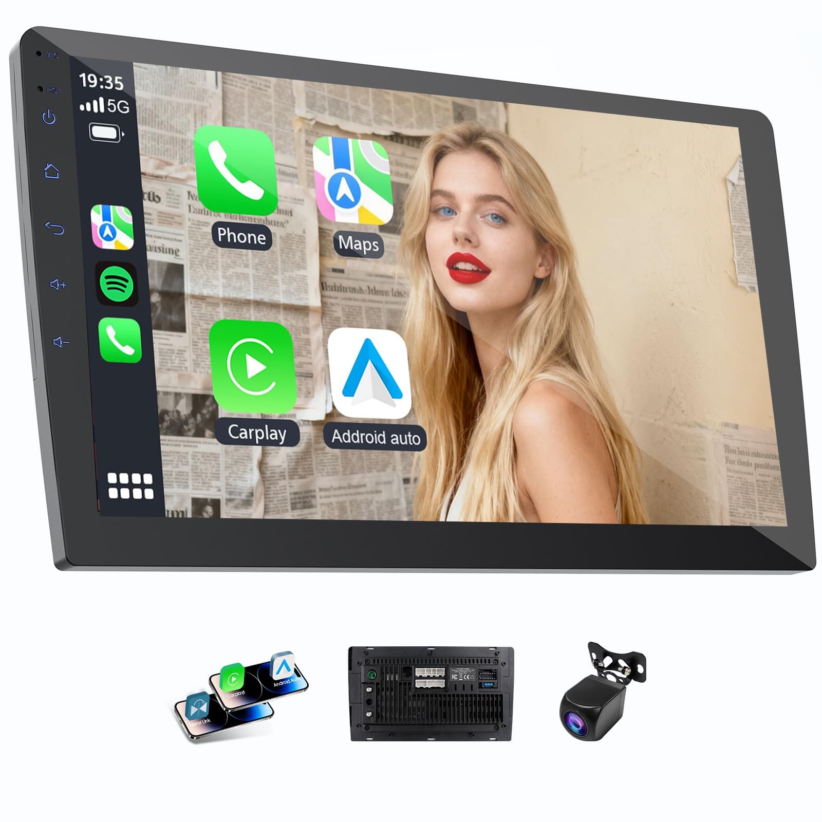 Haudio 9″ HD Touchscreen Wireless Carplay Screen Car Carplay And Android Auto