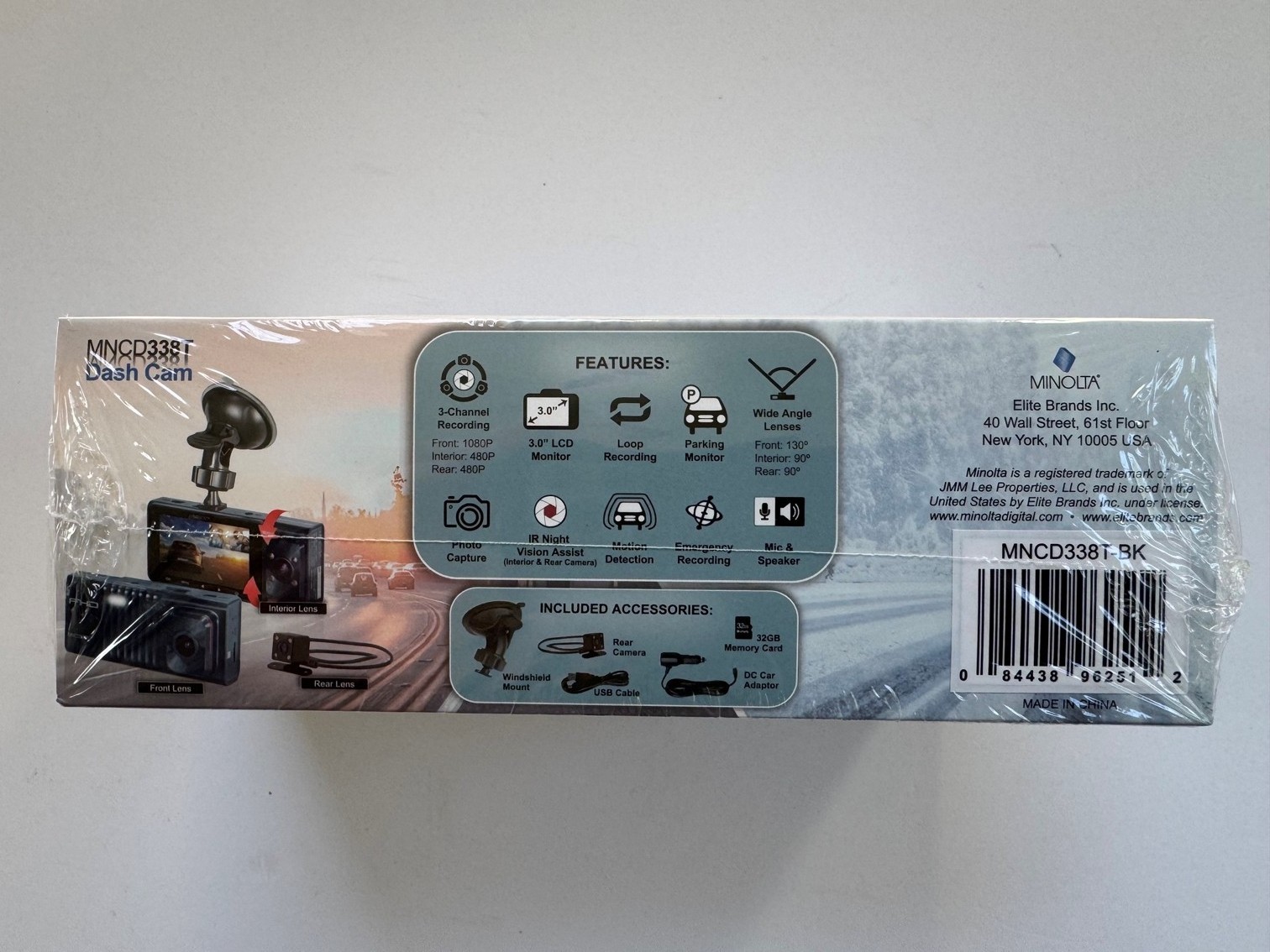 Minolta MNCD338T 3-Channel 1080p Dash Camera (Brand New)