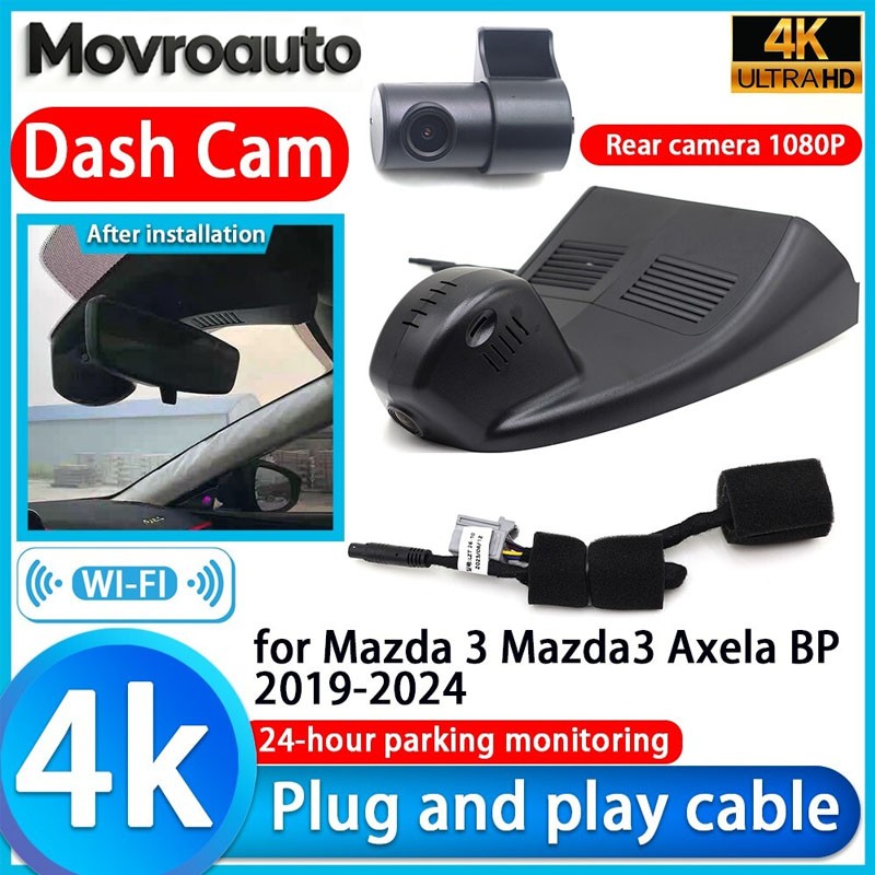 Plug and Play 4K Wifi DVR Dash Cam Camera for Mazda 3 Mazda3 Axela BP 2019-2025