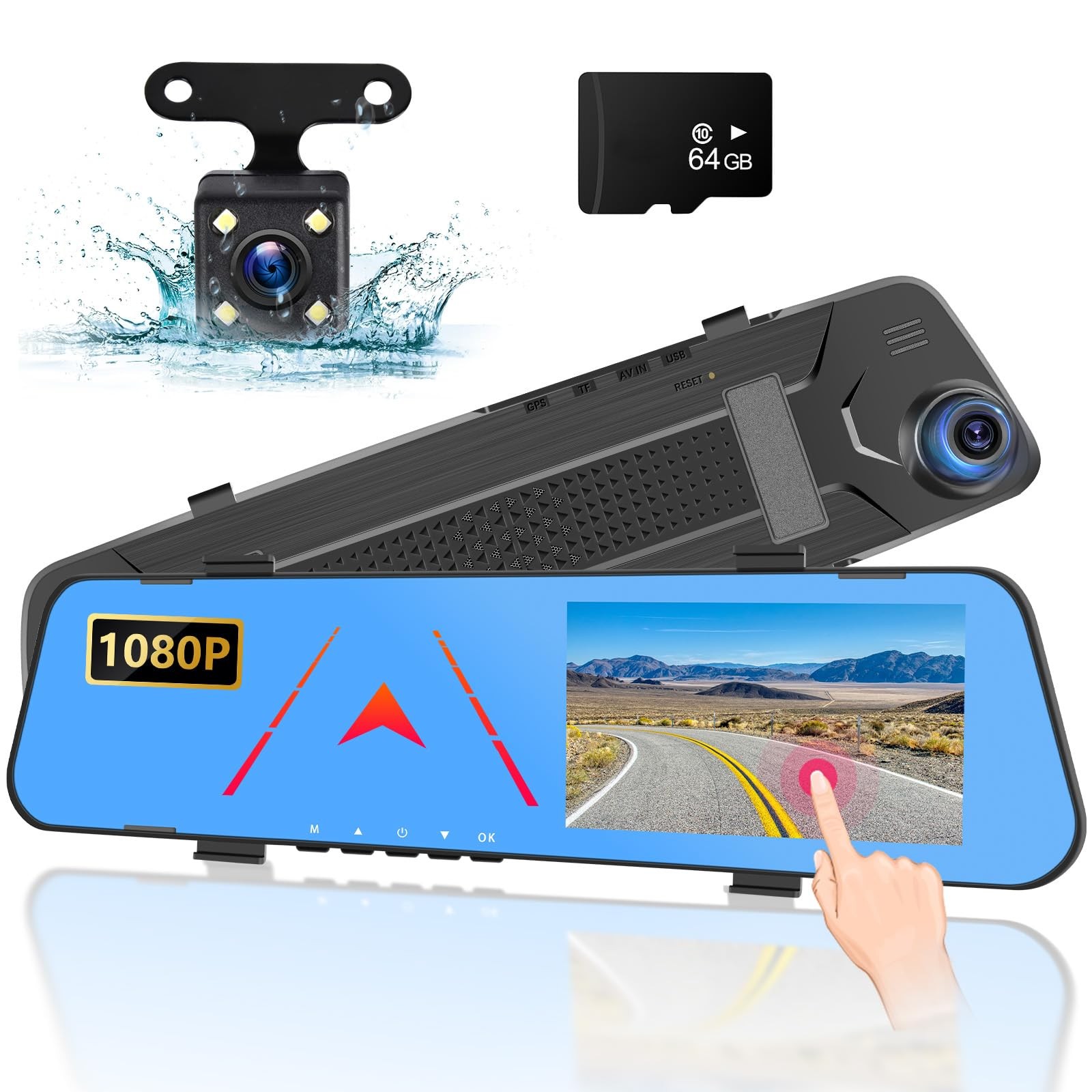 Espejo Retrovisor Con Camara De Reversa Y Tarjeta De Memoria De Lujo Pro