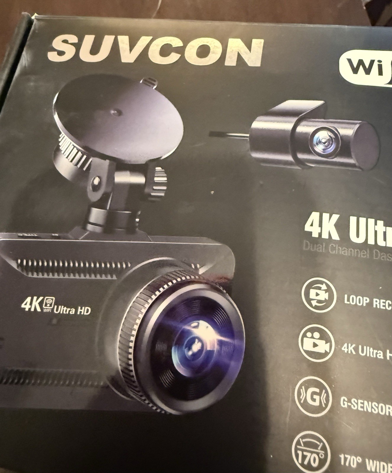 suvcon dash camera black wifi