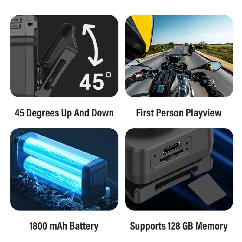 Portable Action Head Mounted 1080P Video Recorder with Wide Lens
