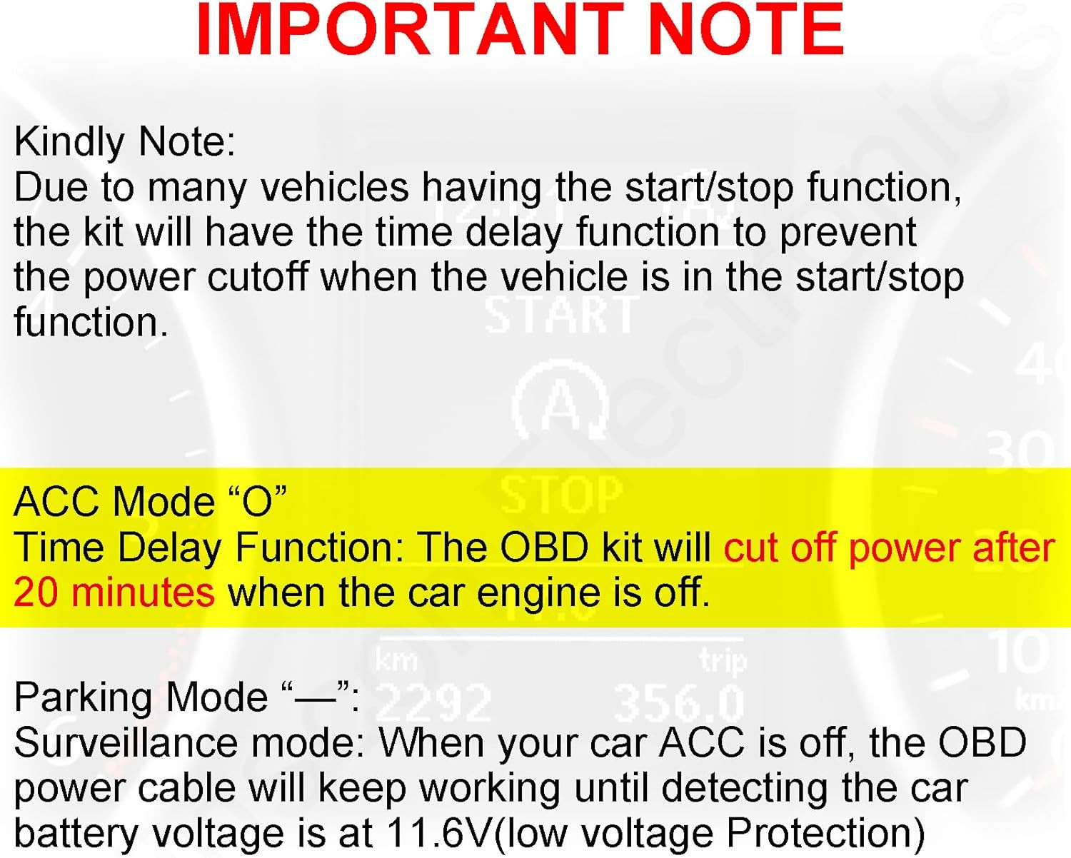 Dash Cam OBD Hardwire Kit, Dash Camera USB Type C Hardwire Kit with OBD2 Power C