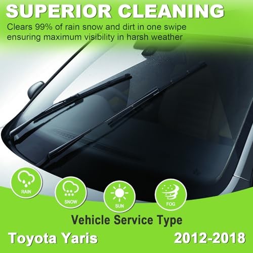 2PCS Windshield Wiper Blades for Yaris (28+12A)-Fit for Toyota Yaris 2012-2018