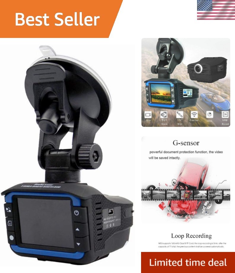 Multi-Language 1080P Car DVR Video Recorder & Radar Detector for Safe Driving