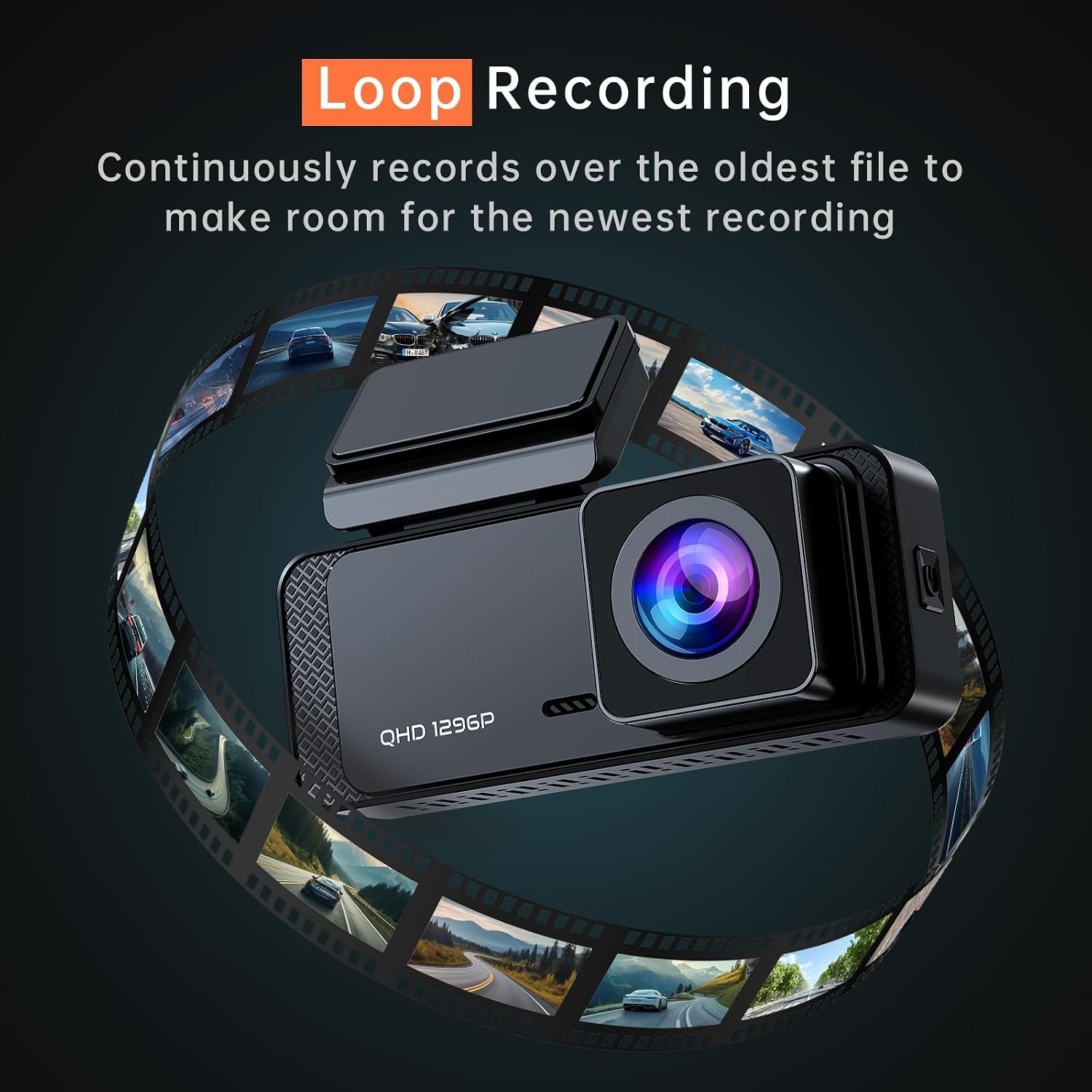1296P Dash Cam Front, WiFi Dash Camera for Cars with App