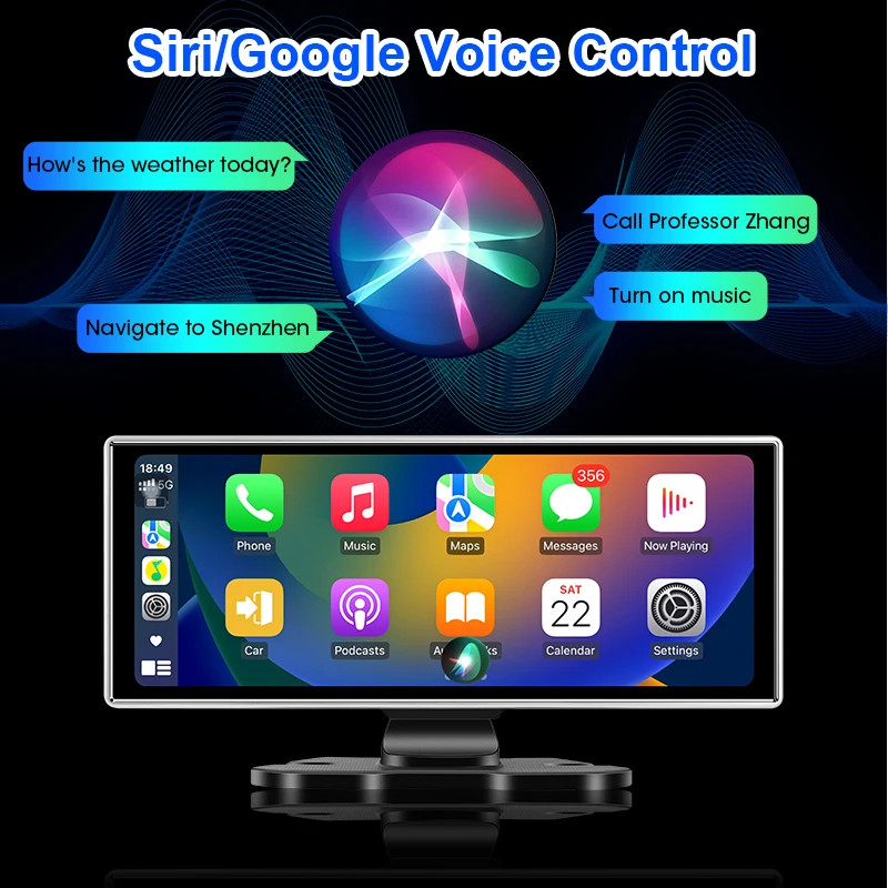 Develuck 11.26in Dash Cam 4K Car DVR Wireless CarPlay Android Auto GPS Dual Lens