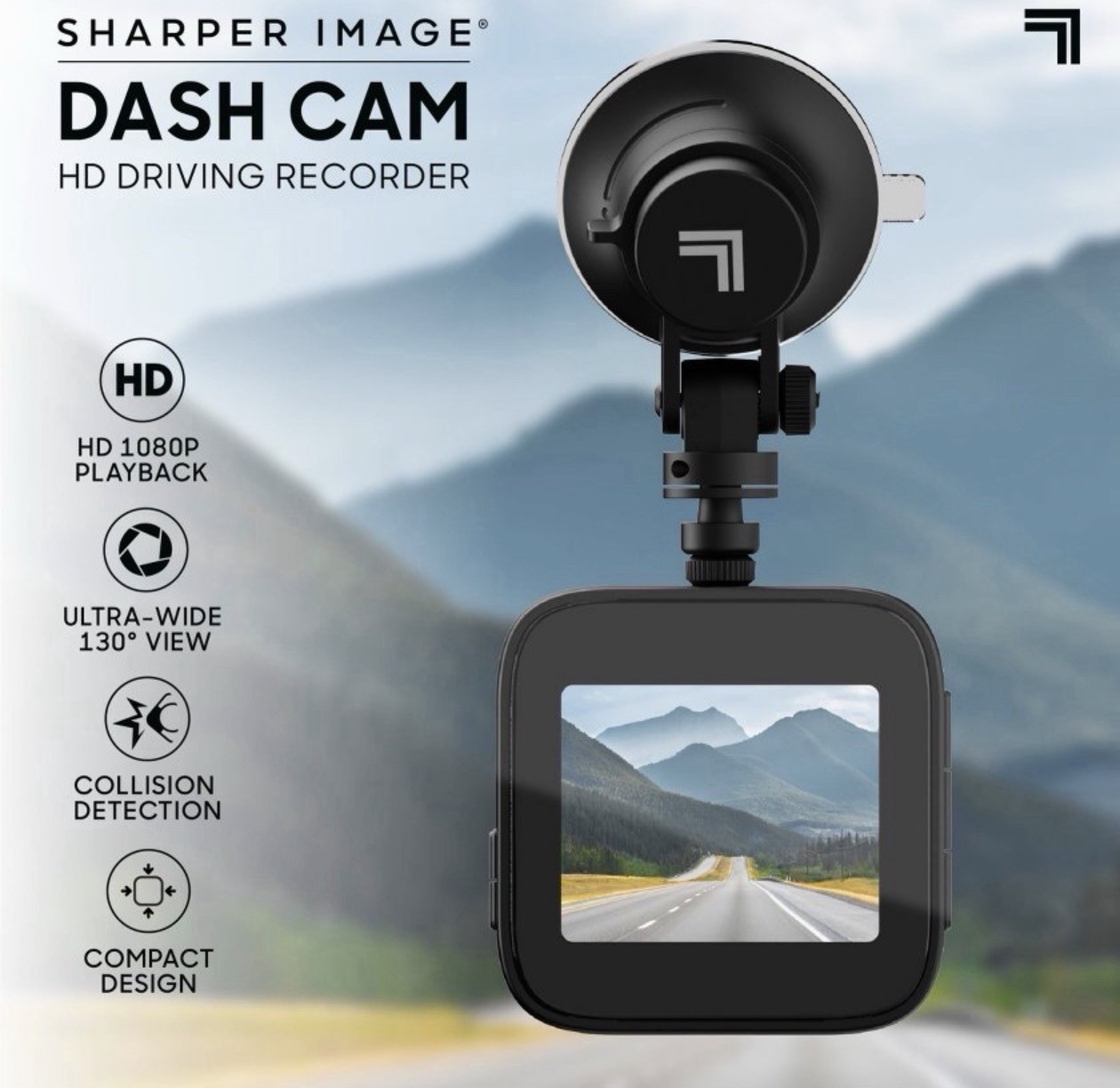 Sharper Image Dash Cam – Rotates for 360 Views – Dash Camera