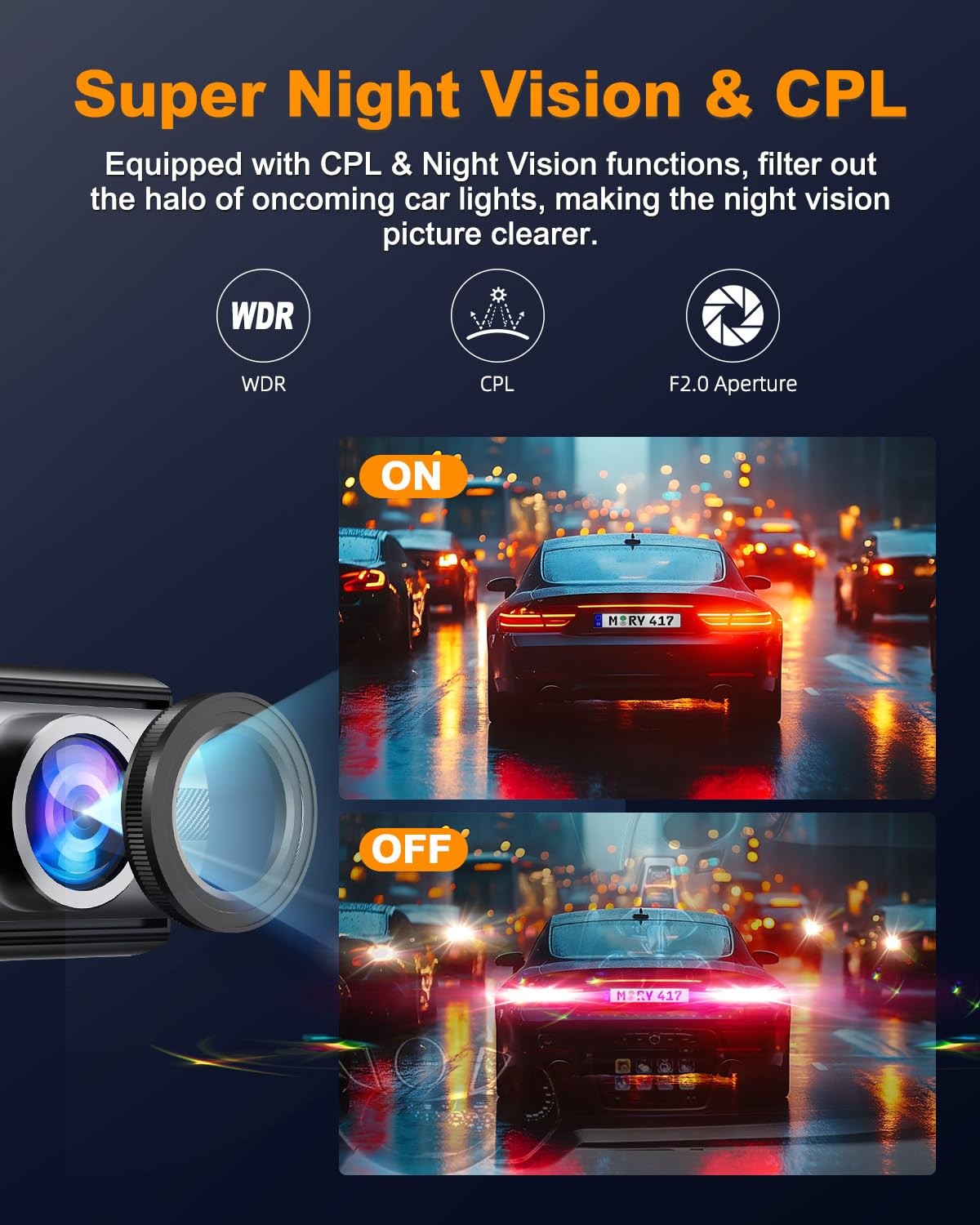 Dash Cam Front 4K, Built-in 5GHz WiFi with CPL, Car Camera Dashcam with UHD 2…