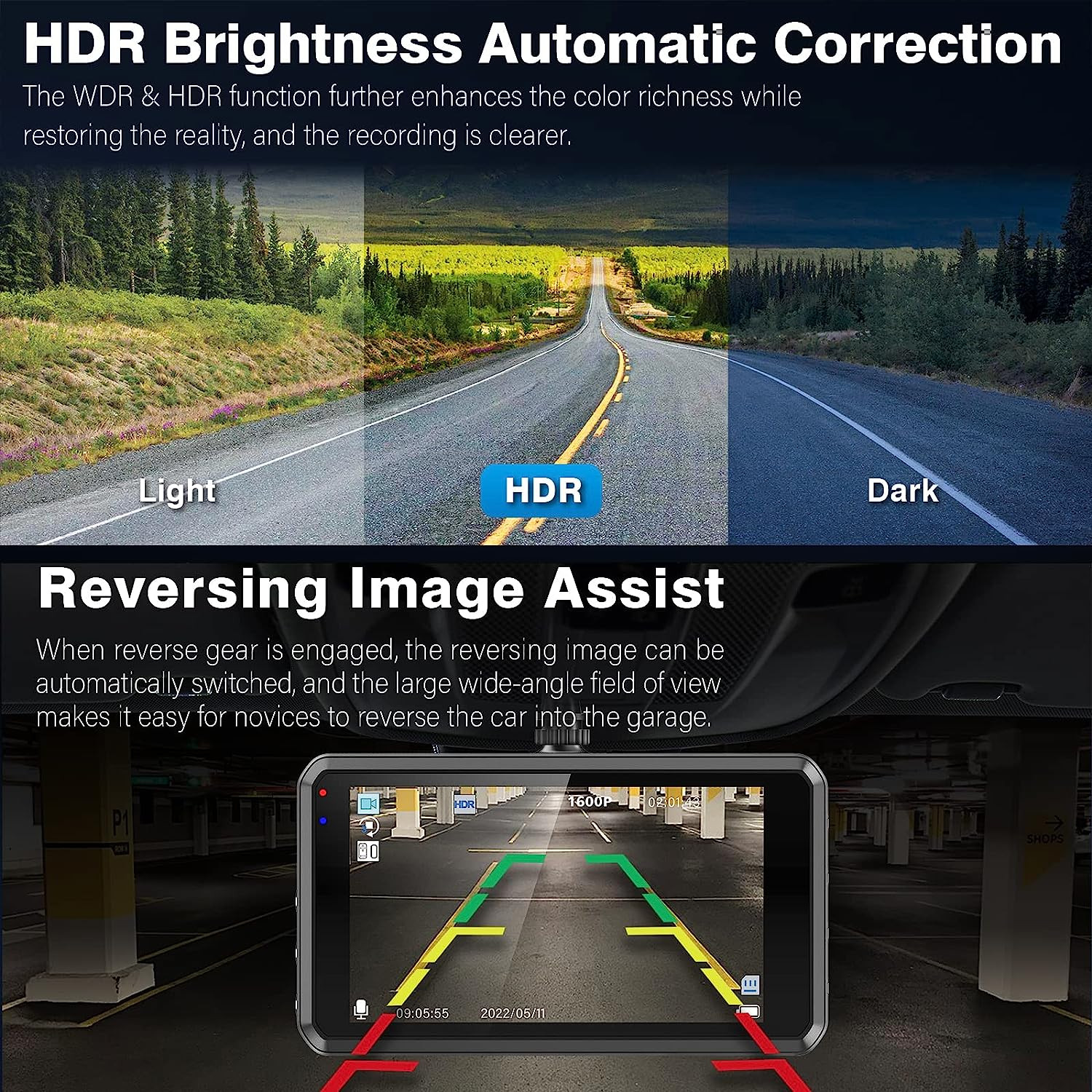 DUAL Car Video Recorder Camera Night Vision Dash Cam G-Sensor WDR DashCam 64GB