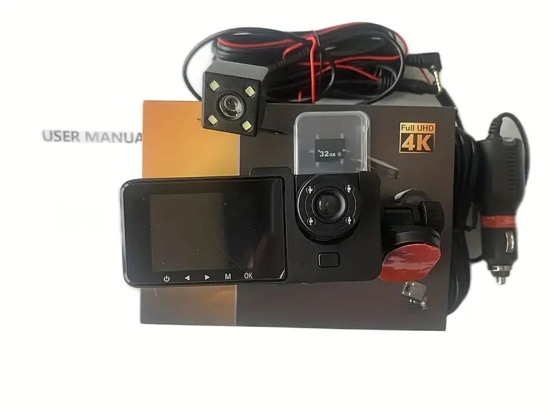 PRILOTTE Dash Cam – Front 4K UHD and Rear 1080p Camera With Free 32GB SD Card