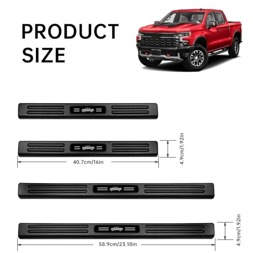 4PCS ABS Door Sill Guards Protector for Chevy Silverado & GMC Sierra 2019-2026