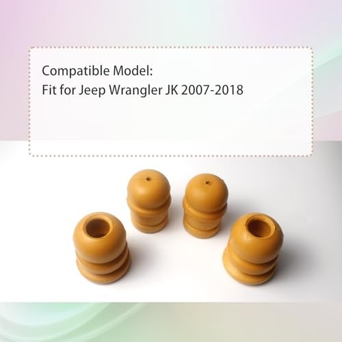 4Pcs Front and Rear Bump Stops Fit for Jeep Wrangler JK JKU 2007-2018, Upper