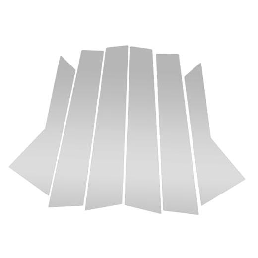6 Pcs Door Pillar Window Trim for Cadillac SRX 2010-2015 Silver Tone Front