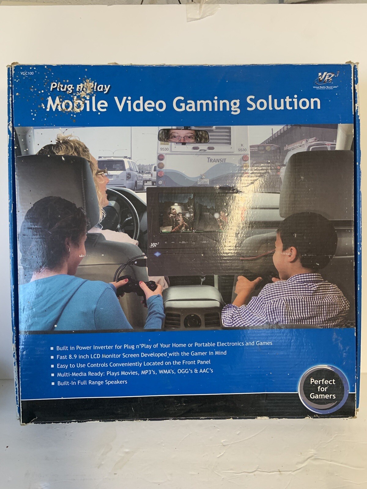 2009 VR3 VGC100 PLUG PLAY 8.9″ CAR VIDEO GAME MONITOR w/REMOTE & POWER INVERTER