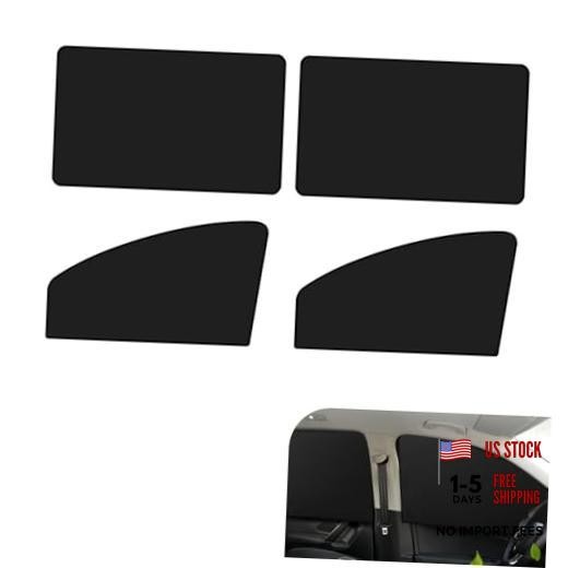 4PCS Car Window Shades with Magnets, Strongout Front Rear Side 4 PCS Black