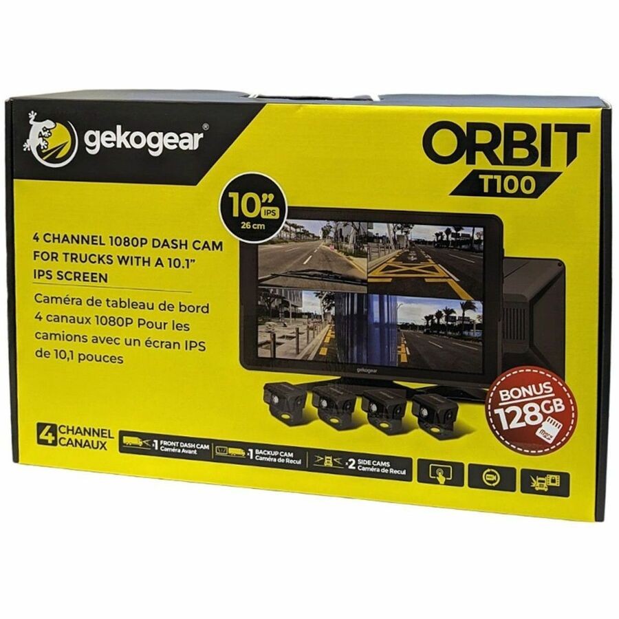 Adesso OrbitT100 4CH 1080P Dash Cam w/ 10.1″ Screen
