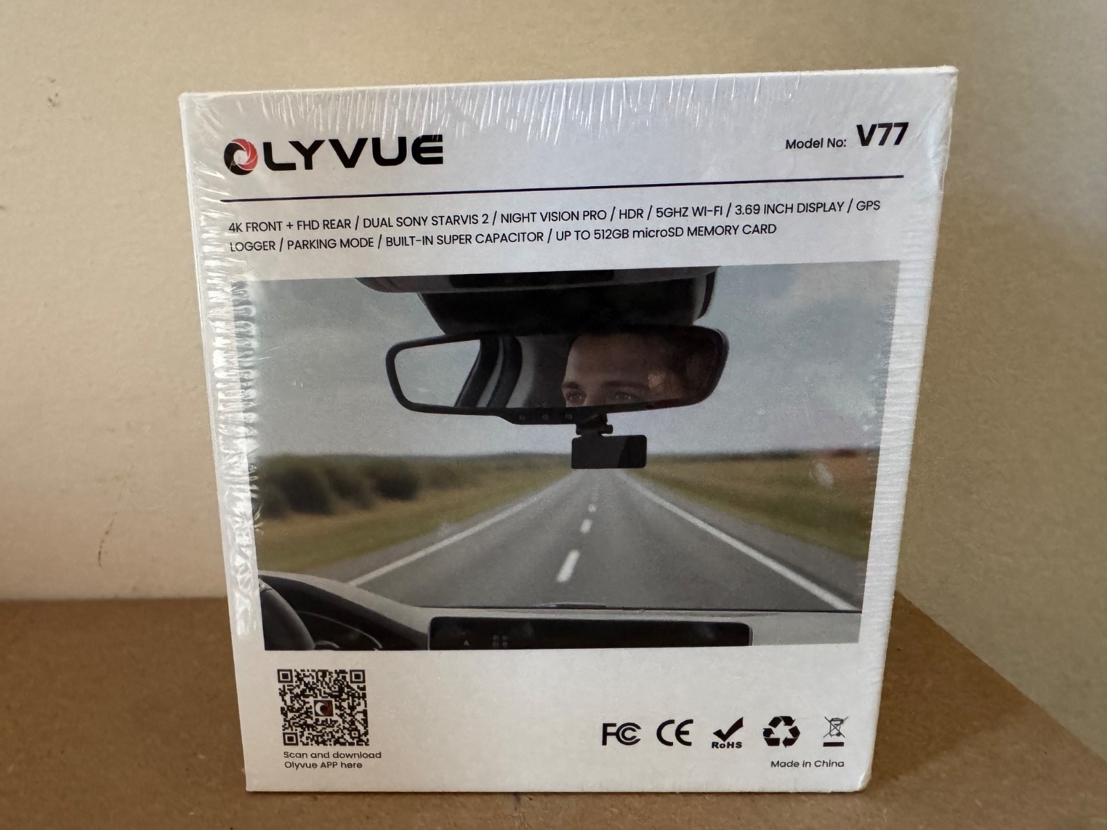OLYVUE V77 4K + 1080P Dual Dash Cam | Sony STARVIS 2 | GPS | WiFi | 64GB Card