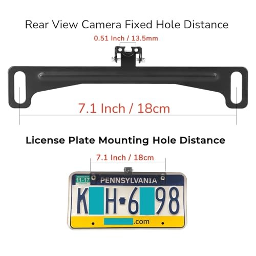 Universal（No Drilling Required） License Plate Camera Mount,Full Stainless