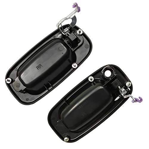 Exterior Door Handles Front & Rear & Left & Right w/Black Trim (4PCS) Chrome