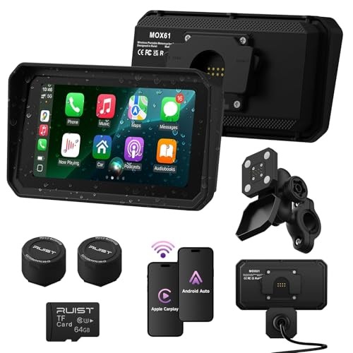 Motorcycle Carplay Stereo 6.1in IP67 GPS TPMS