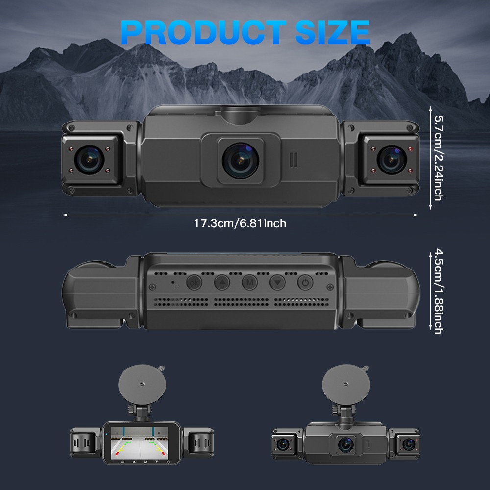 Mejor Camara De Seguridad FHD 1080P Para Carros De 360° Cámara De 4 Canales 64GB
