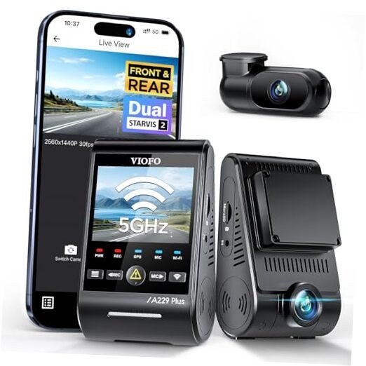 A229 Plus Dash Cam Front and Rear, Dual STARVIS 2 Sensors, 2 Channel HDR,
