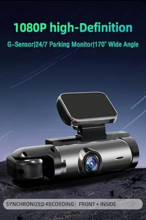 Dual Dash Cam Front and Rear with 64GB Card, 1080P HD IR Night Vision Dash