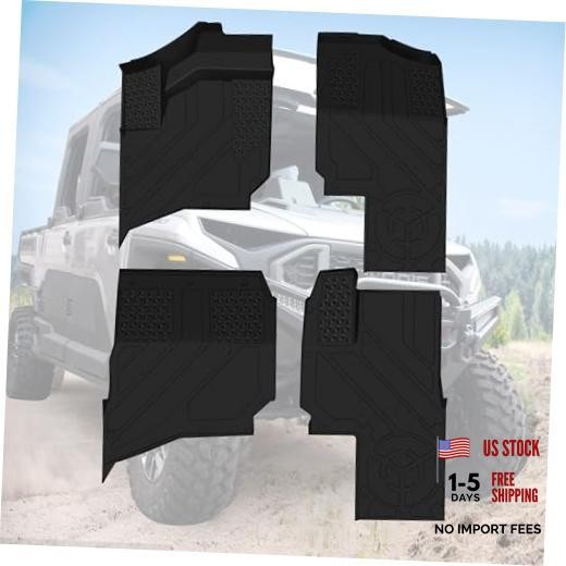 Floor Mats Compatible with Polaris Ranger XD 1500 Crew 2024+ | 4PCS TPE Front