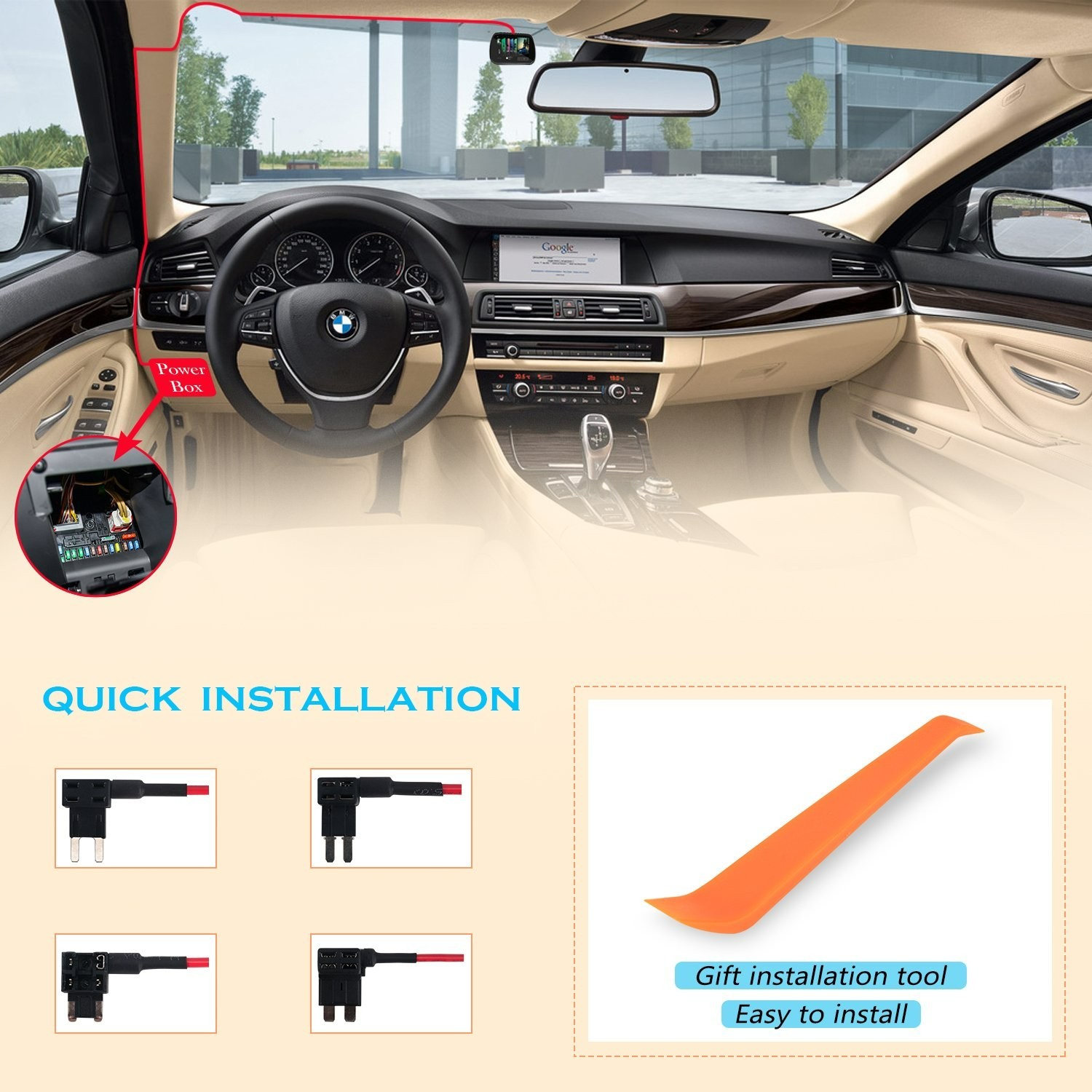 USB-C Enhanced Dash Cam Hardwire Kit – 24/7 Power Supply with Safety Features