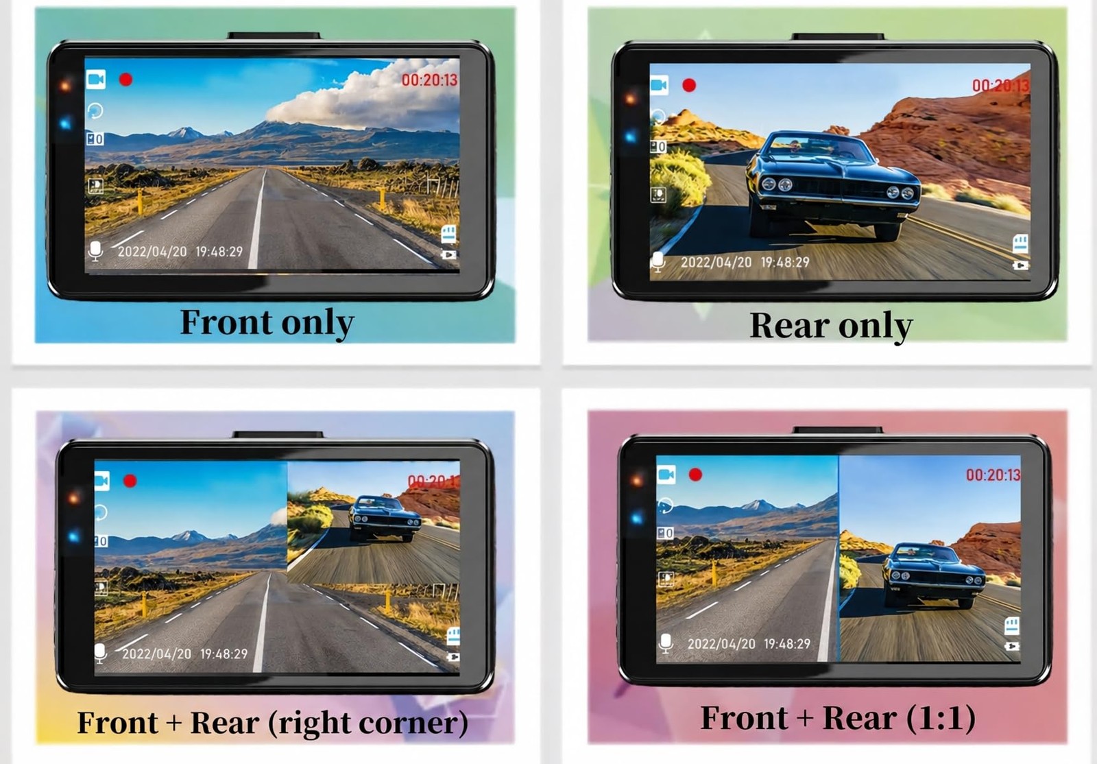 Dash Cam Front and Rear, 1080P Dash Camera for Cars with 32G Card