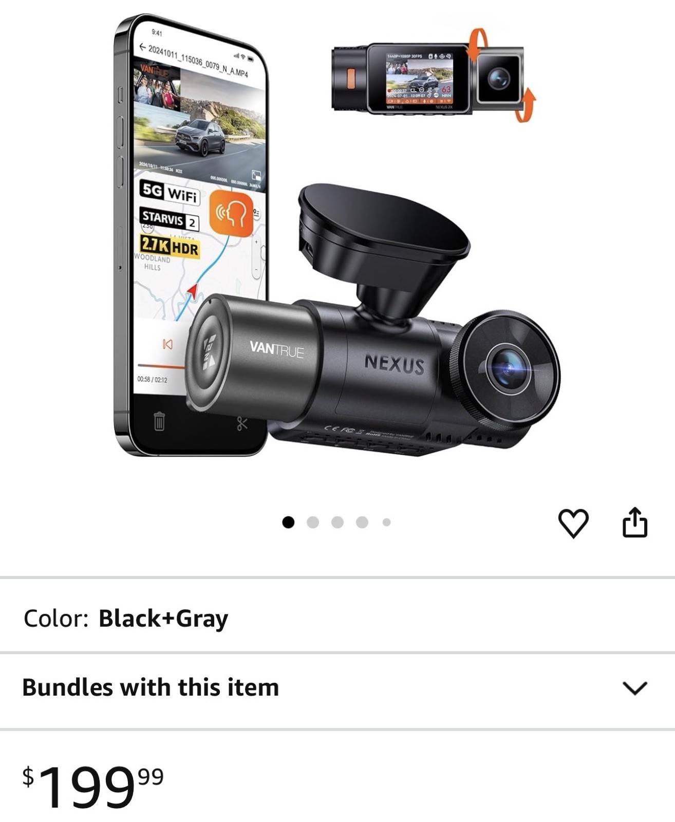 Vantrue N2X 2.7K Front & Interior Dash Cam | Authorized Dealer