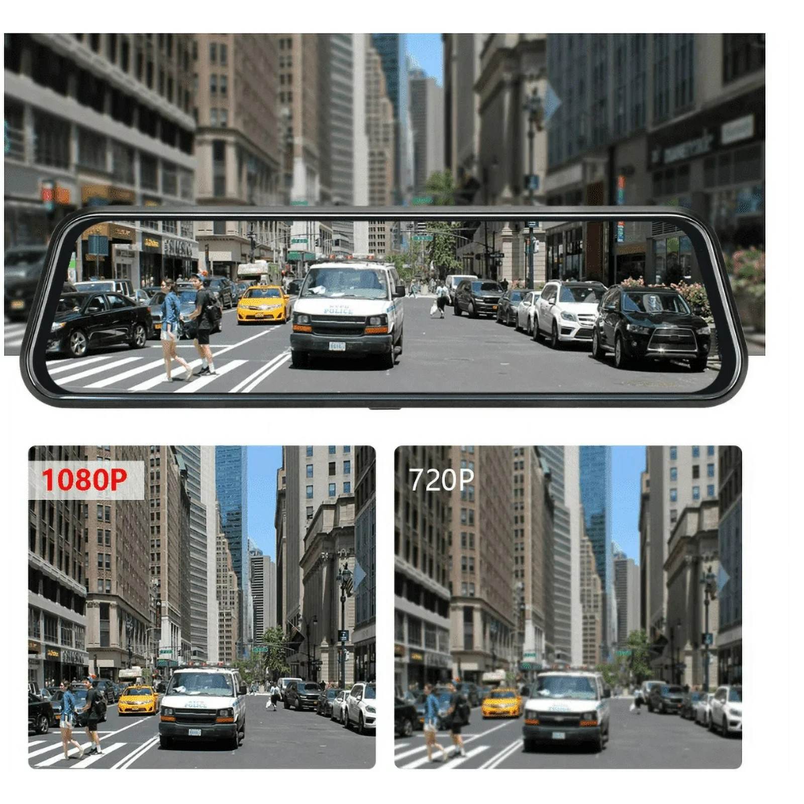 Full-Size Starlight 10” 1080P Mirror Dash-cam dual lens night vision G-Sensor