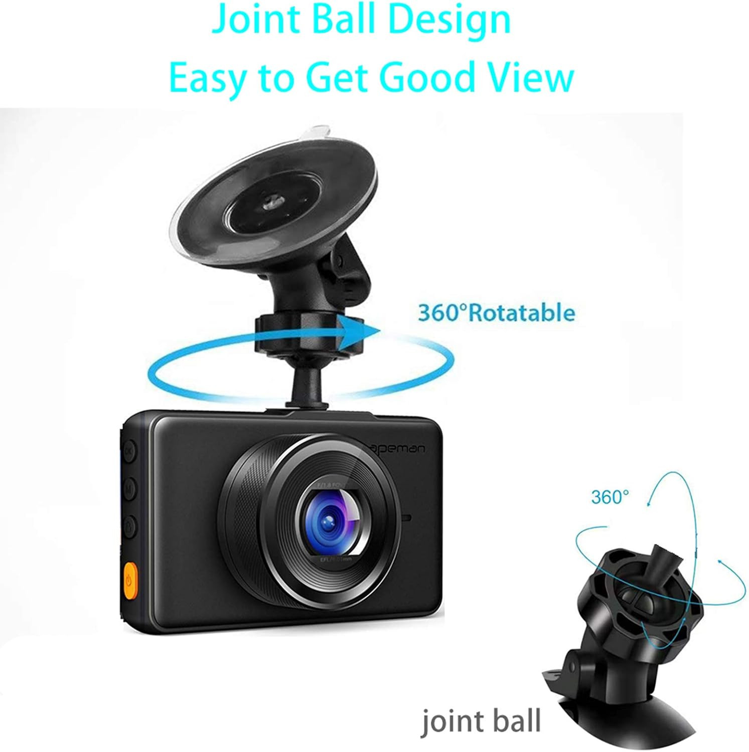 Dash Cam Mount Compatible with APEMAN Dashcam, Suction Mount Easy to Install and