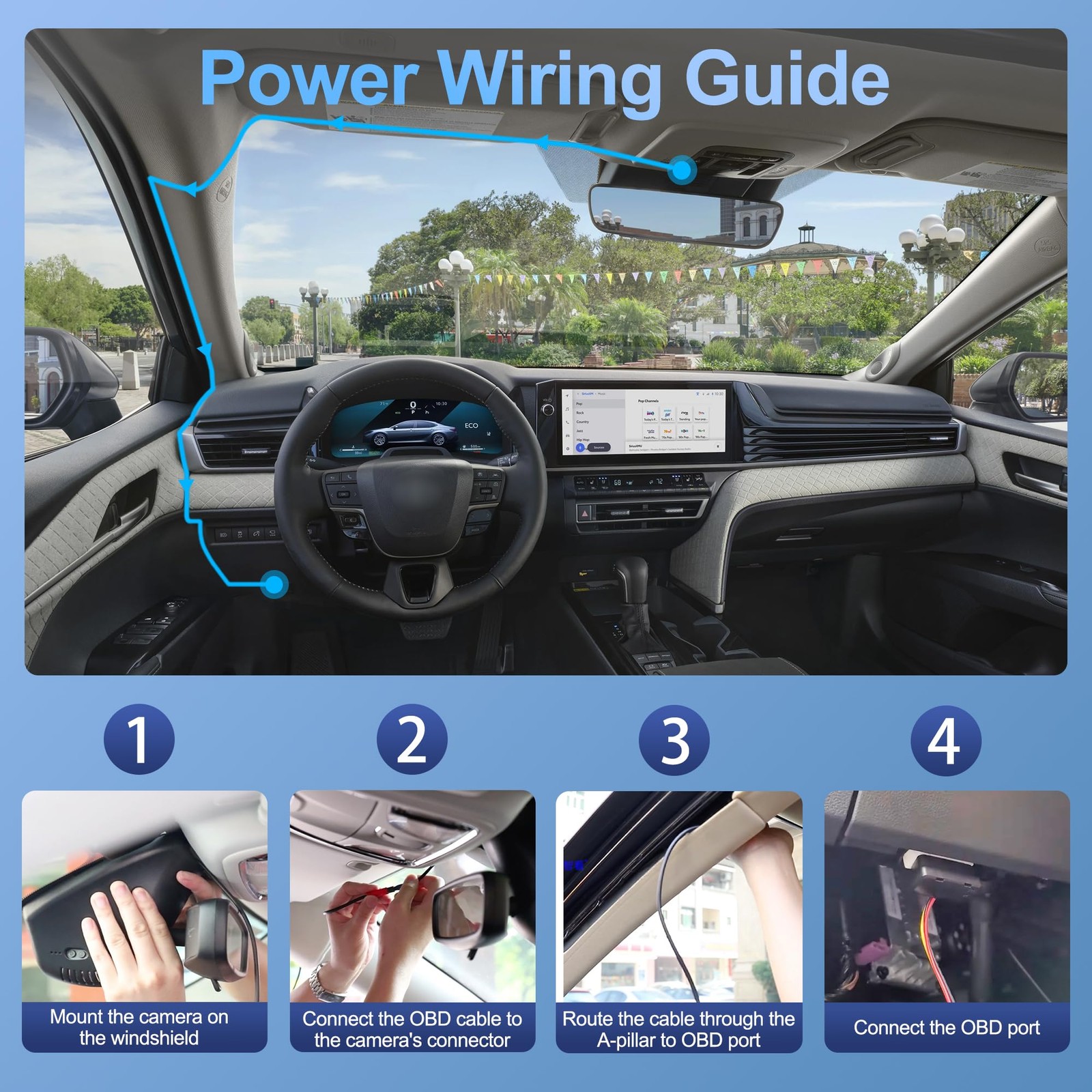 FITCAMX OBD Cable Dash Cams, Upgrade Parking Monitoring, Hardwire
