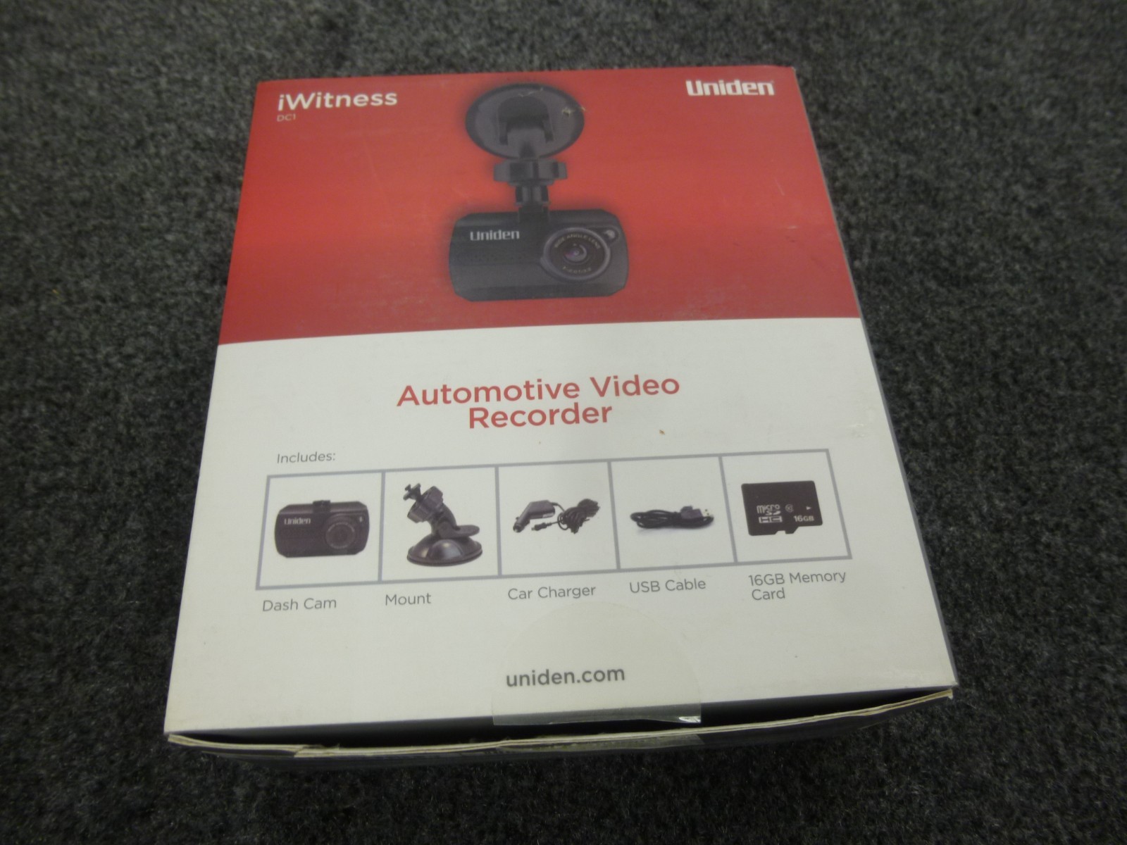 NEW Uniden iWitness DC1 1080p HD Automotive Video Recorder W/16GB mcsd Open Box