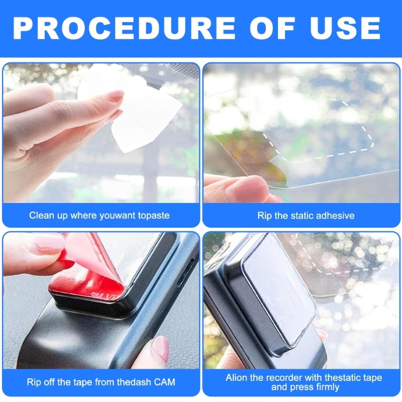 Car Electrostatic Windshield Film Mounting Dashcam Stickers Heat Resistant 10pcs