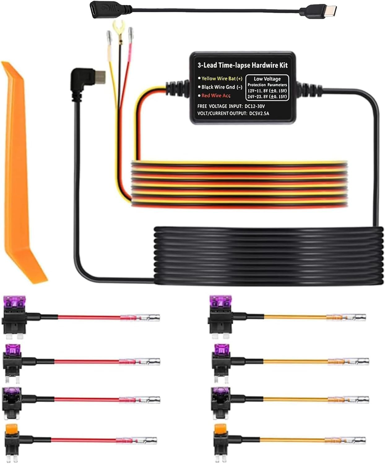 2026 Gloryes Dash Cam Acc Hardwire Kit for 520/980/900/800,Type-C Hardwire Kit f