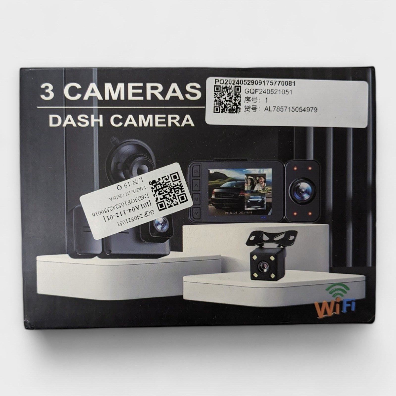 3 Channel Dash Cam 1080P Front and Rear/Inside 2 Inch Digital Display