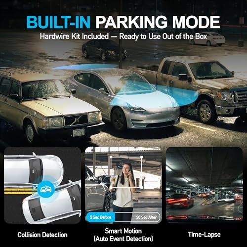 Dash Cam Front and Rear, 4K+4K Dual Dash Camera for Cars, STARVIS 2 Night