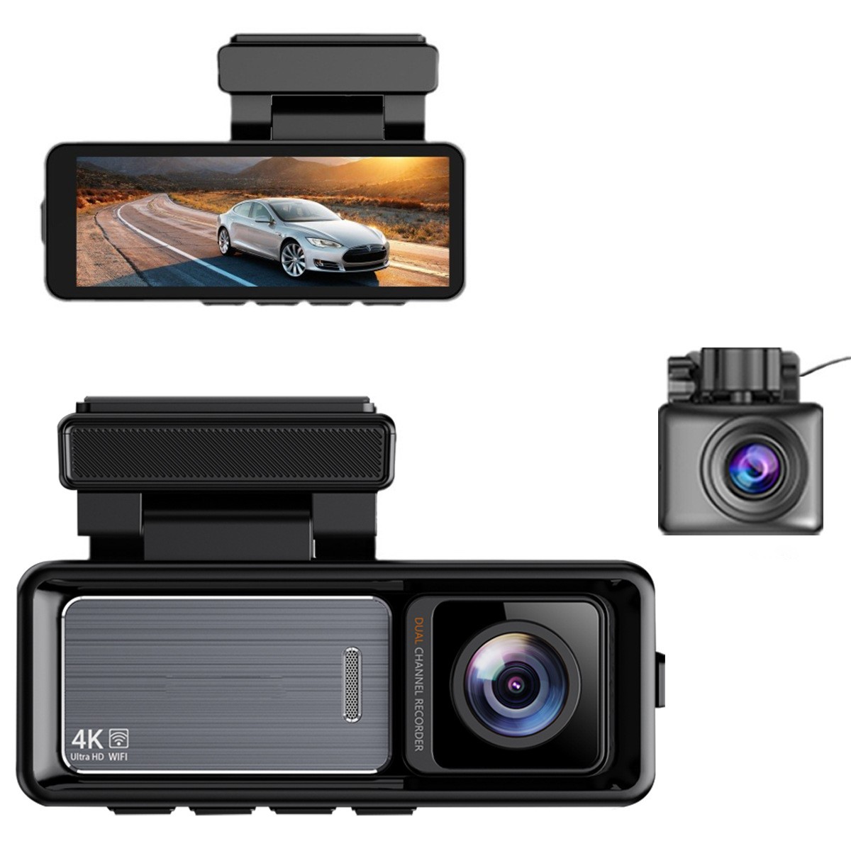 Ultra-clear 4K Dash Camera Front and Rear 4K Dash Cam With WiFi&GPS