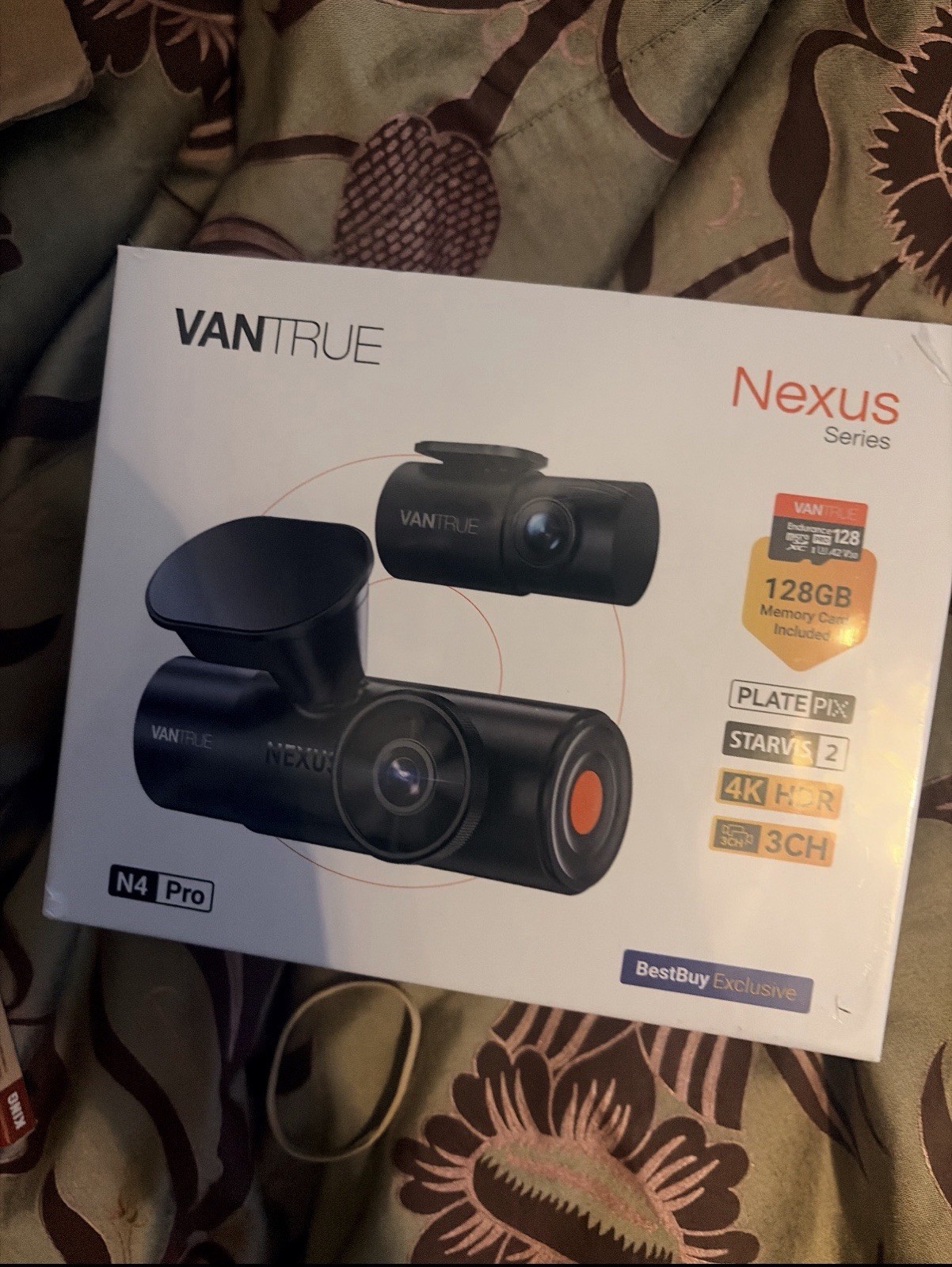 Vantrue – N4 PRO 4K HDR 3-Channel Dash Cam w/ 128GB Micro SD Card, Front-Cabi…