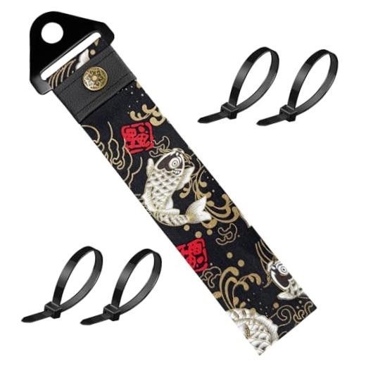 Racing Tow Strap, Car Modification JDM Sports Bumper Decorative Fishes Black