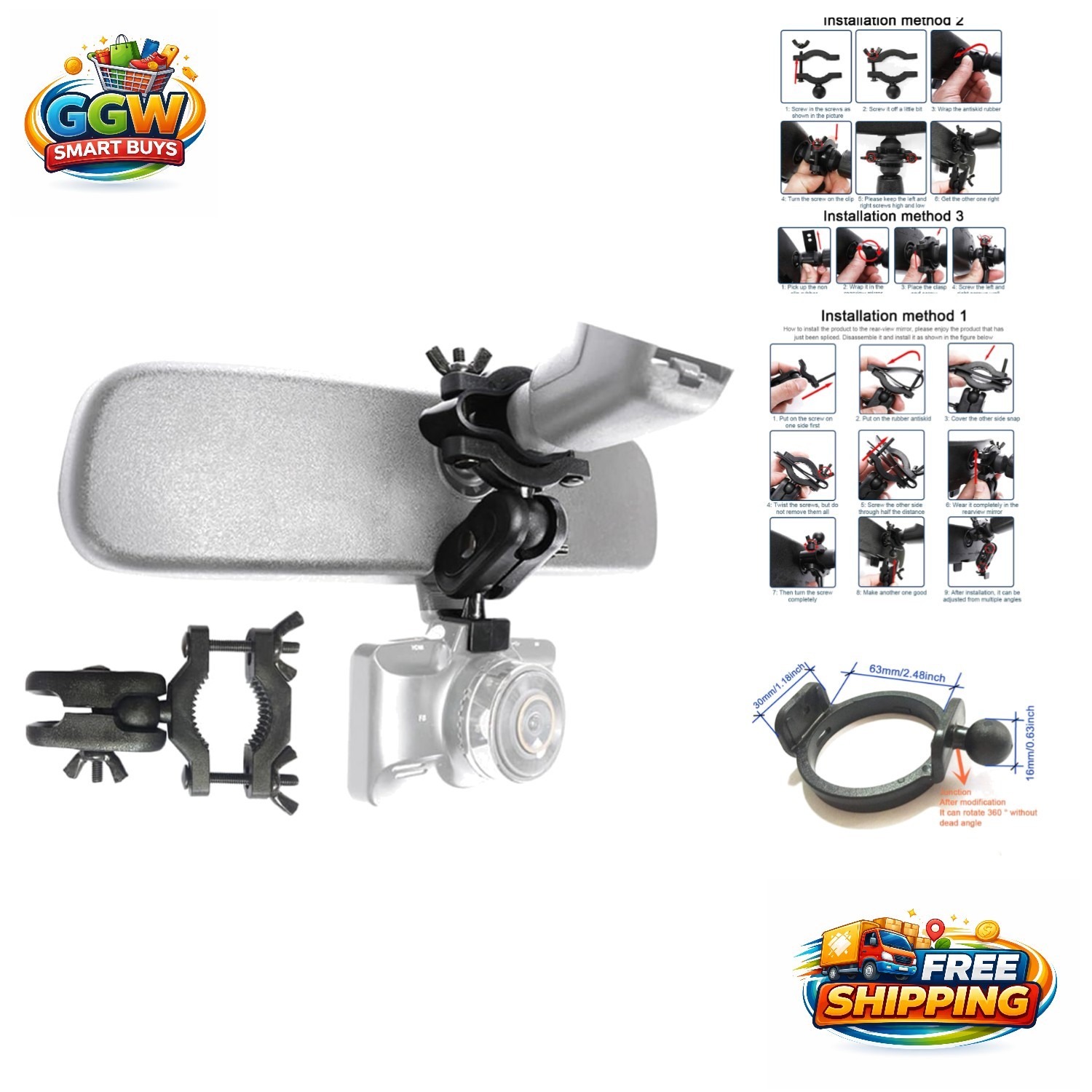 Anti-skid Dash Cam Mount Holder – Perfect for Car Windshields & Motorcycles