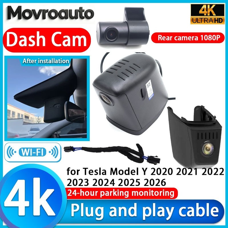 for Tesla Model Y 2020-2026 OEM 4K DVR Dash Cam Front Rear Camera Video Recorder