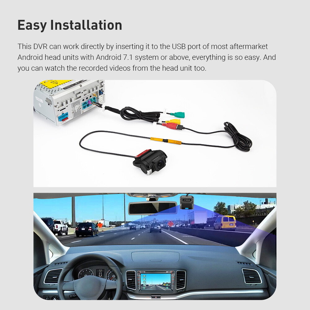 XTRONS In Car Dash DVR Video Recorder 1280*720 Rotatable Lens Vehicle Camera USB